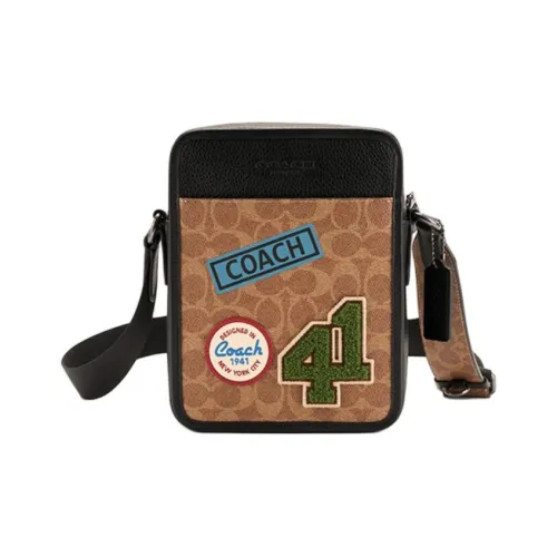 COACH Sullivan Покрытие Холст Сумка через плечо Сумка на плечо Мини Мужская Светлый Умбра