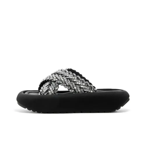 JOSINY Резина Тихий Запахонепроницаемый Устойчивый к истиранию Амортизация Слип-он Женские Белый Серебряный