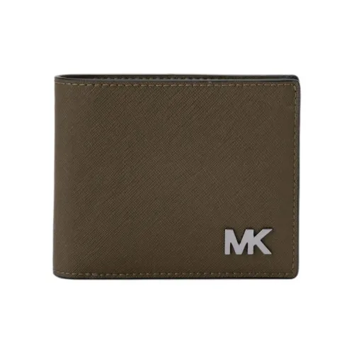 MICHAEL KORS Cooper Переработанный коровья кожа Держатель для карт кошелек Унисекс Оливково-зеленый