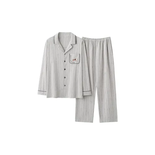 MADALLO Light Gray Men's Pajama Sets
