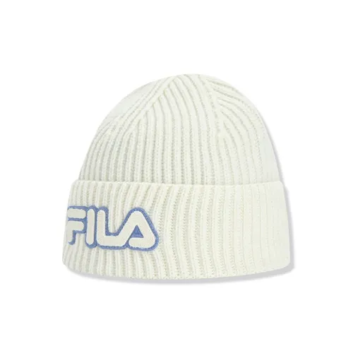 FILA ORIGINALE Sheep Wool Knitted Hat Unisex Fresh Ivory