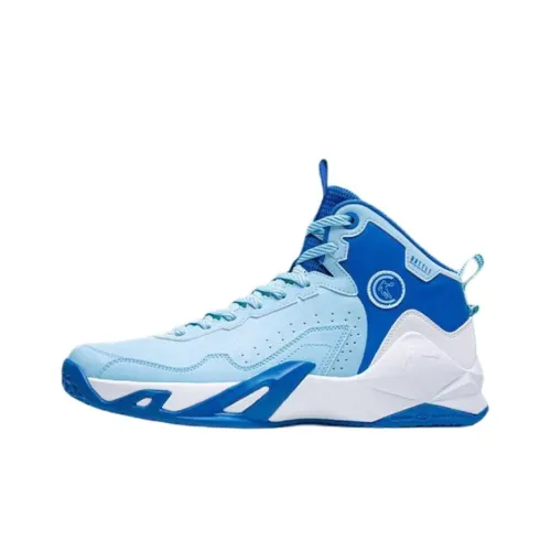 QIAODAN Амортизация Износостойкий MID Топ Баскетбольные кроссовки Мужской Синий