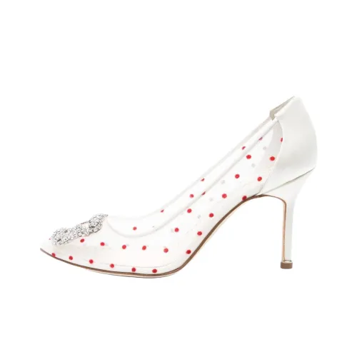 MANOLO BLAHNIK Hansigi Узкий каблук Высокие каблуки 9,5 см Женские Белые