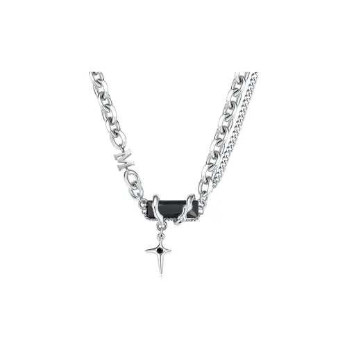 FAIRWHALE Титановая сталь Стекло Циркон Ожерелья Унисекс