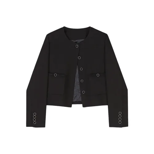 Devanro Черное Женское Короткое Пальто