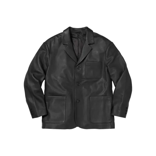 Supreme FW25 Кожа Blazer Бизнес Костюм Унисекс