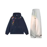 Комплект одежды (Темно-синий топ + Светло-серые штаны Фотиния)