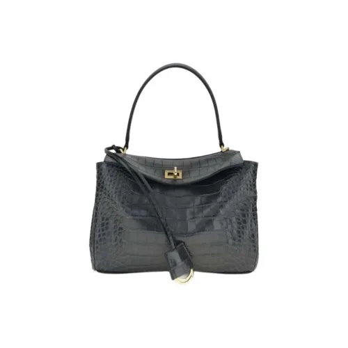 Balenciaga Rodeo Телячья кожа Сумка Маленькая Женская Темно-серая