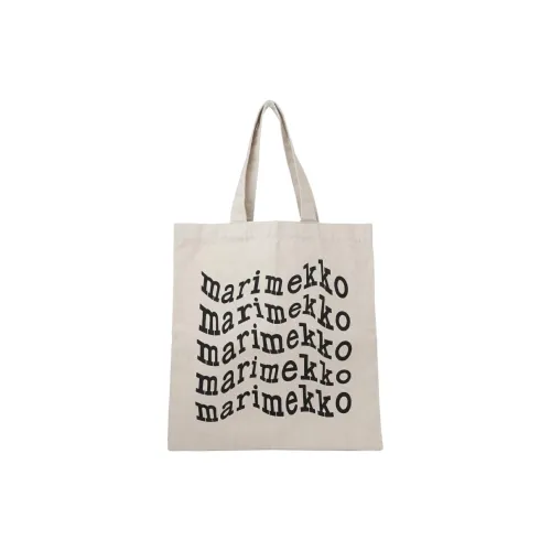 MARIMEKKO Хлопок с льном Тоут Сумка Сумка для покупок Сумка Сумка через плечо Женская Белая