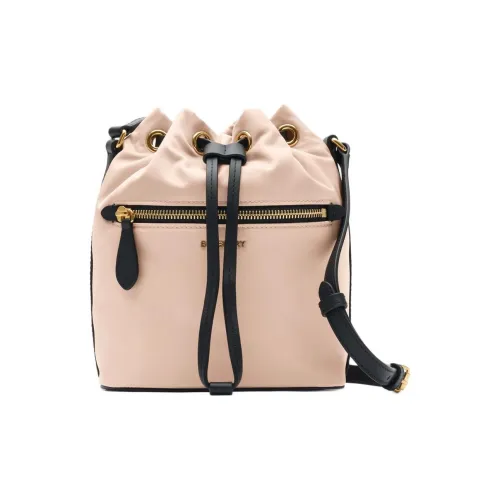 Burberry Mini Nylon Drawcord Pouch Adjustable Leather Strap Drawcord Closure Exterior Zip Pocket