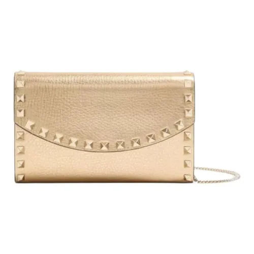 Valentino Rockstud Телячья кожа Сумка через плечо Женская Золотая