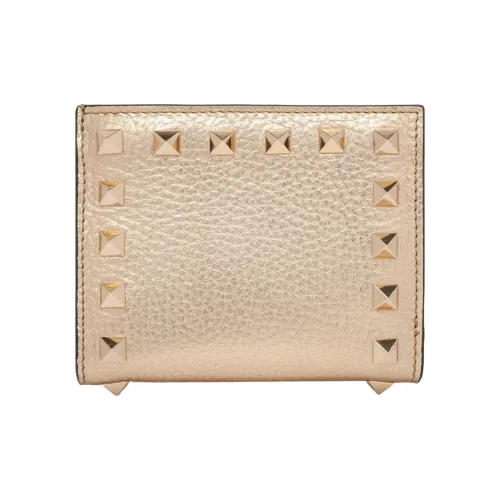 Valentino GARAVANIRockstud Lambskin Wallet Women's Gold