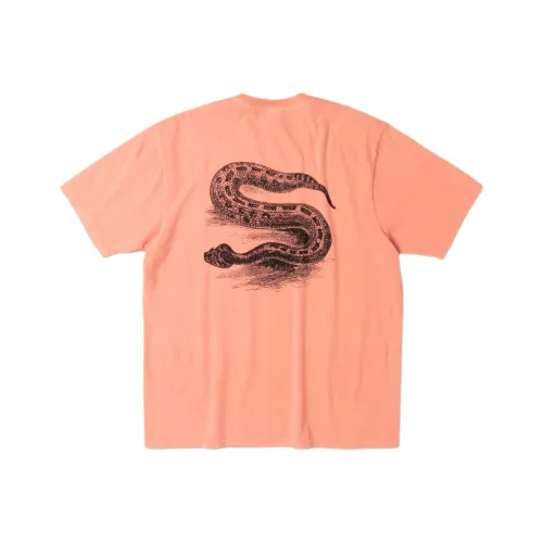 Stussy FW25 Змея Tee ПИГМЕНТ Окрашенная Рубашка Унисекс