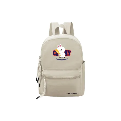 LINE FRIENDS Полиэстер School Коммутирование Рюкзак Стандартный Унисекс Бежевый