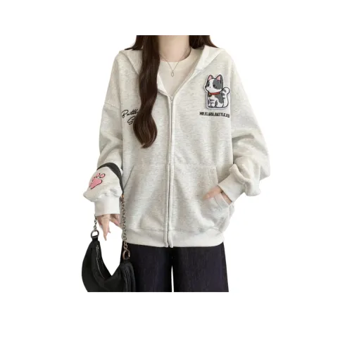 Mu Xiao Xin Серый Женский Свитшот