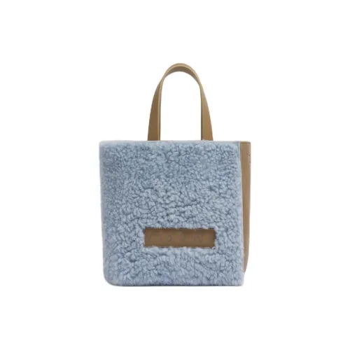 MARNI Museo Shearling Tote Bag Shopping Bag Mini Women's Blue