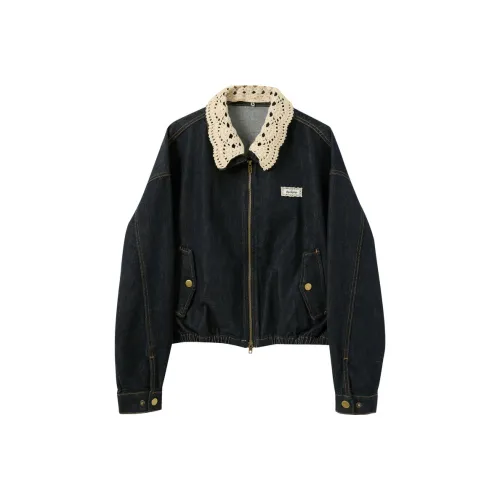 3COLOUR Глубокий морской синий Женские Джинсовые куртки