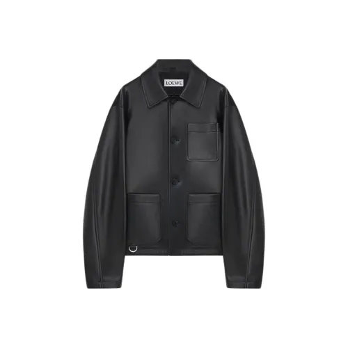 LOEWE Совместное издание Fw25 Кожа Куртка Мужская