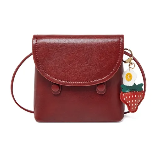 15 MINS Коровья кожа с синтетической кожей сумка через плечо стандартная женская вишнево-красный