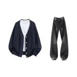 Темно-синий, синий + угольно-черный, брюки