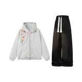 Комплект одежды (Светлый Фотиния Серый Топ + Черные Штаны)