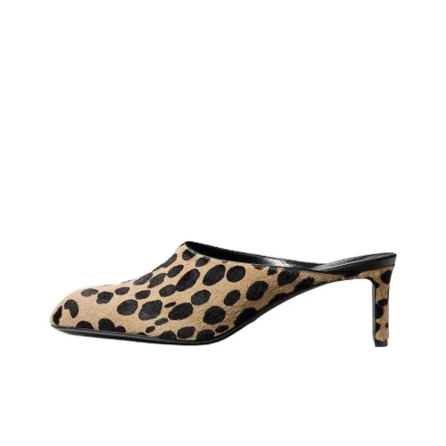 KHAITE Домашние тапочки 10 см Женские Коричневый