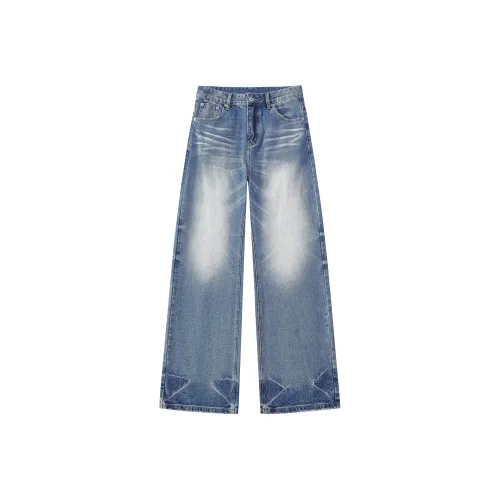 HOME PANDA Промытый синий Унисекс Джинсы