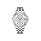 Нержавеющая сталь, белый циферблат, стальной браслет [коробка + ремень + регулировщик часов]