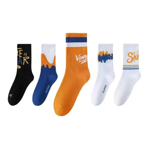 MIIOW 5 пар носков Mid для мужчин Mash ups до икры