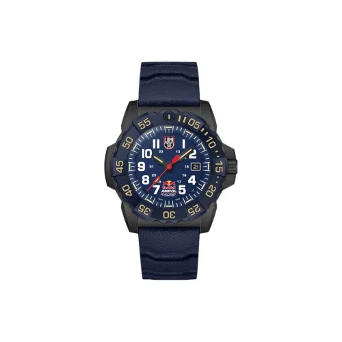 LUMINOX Red Bull Кварцевый механизм Мужские часы Часы 45 мм Синий циферблат CARBONOX™ Корпус часов Резиновый ремешок