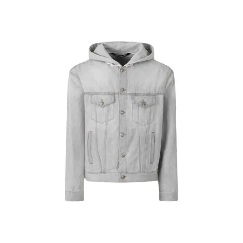 PALM ANGELS Серый Мужской Джинсовый Куртки