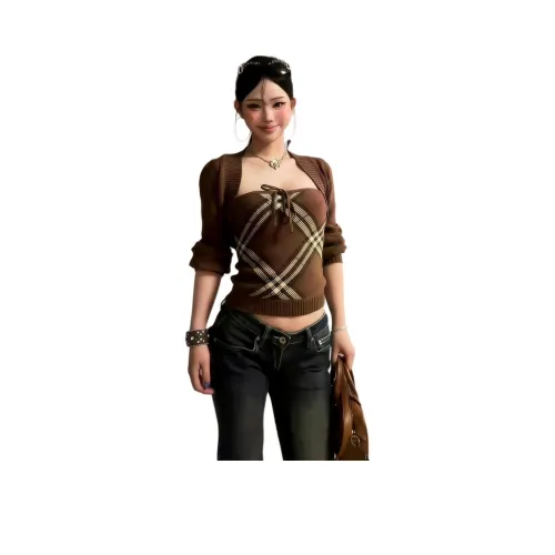 REMOULD Кофе Без бретелей Топ + Пальто Женские Трикотаж