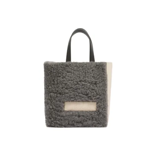 MARNI Museo Shearling Tote Bag Shopping Bag Mini Women's Gray