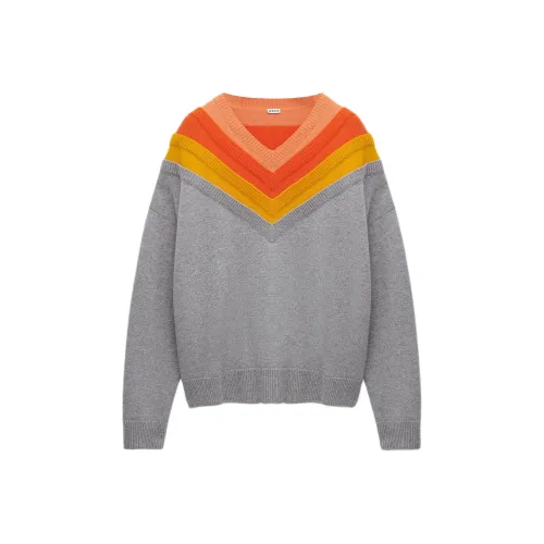 LOEWE Серый и Оранжевый Женские Свитера