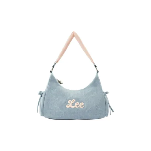 Сумка через плечо Lee Co-branded модель ткань женская светло-синяя и розовая