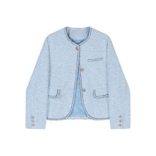 Devanro Синий Женский Короткий Пальто