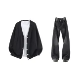 Чёрный + Углеродный Чёрный Брюки