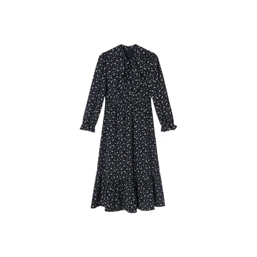 XIANGYING Длинное платье с длинными рукавами женское