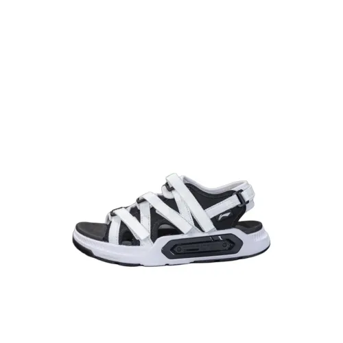 LINING YOUNG Sports Life Collection Дышащие Низкие Сандалии для Детей Черно-Белые