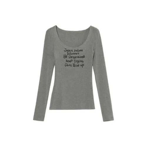 EMDPN Длинный рукав облегающий крой базовый слой топ модный женский