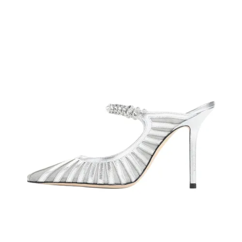 Jimmy Choo Bing Домашние тапочки Женские Серебряные