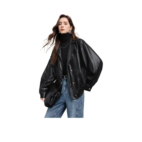 TOUCH Черный Женские Кожаные куртки