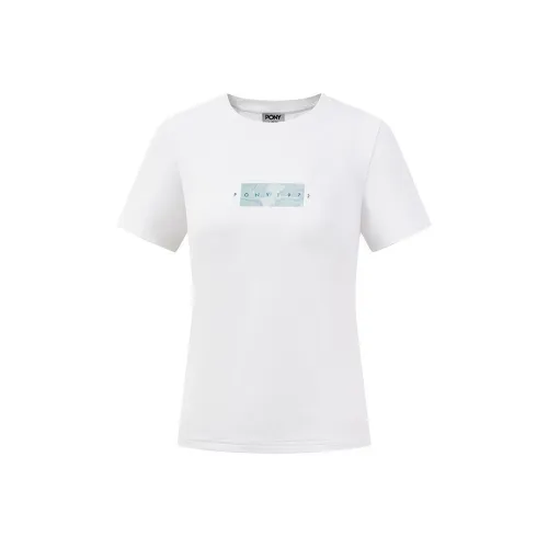 Pony Белый Женские Быстросохнущие T-рубашки