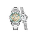 5579 Хаки Стальной браслет + 3328 Жемчужная раковина Белый