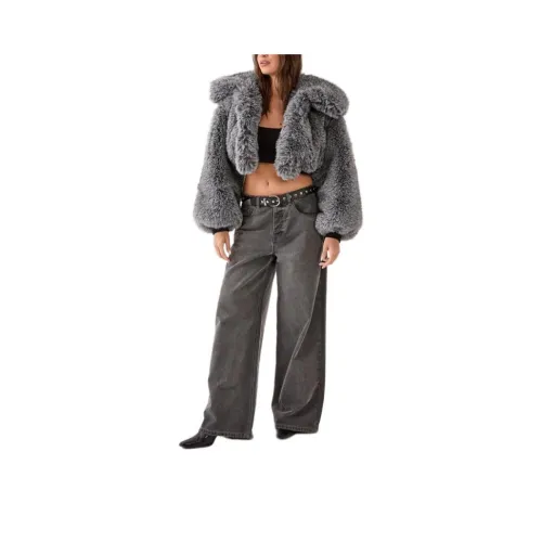 NASTY GAL Премиум Tipped Natural Artificial Fur Bomber Куртки Пальто Женские