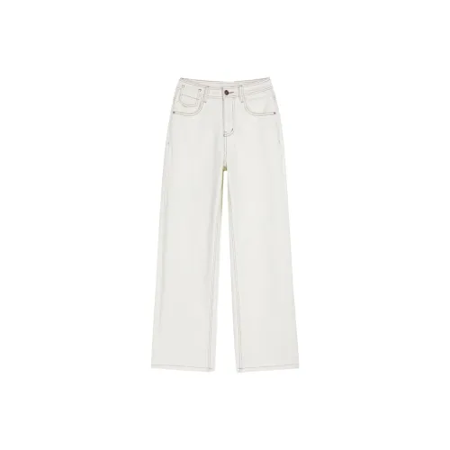 TINGTI Экрю Женские Джинсы