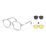 Прозрачный Серый (с плоской подошвой, светлые анти-синие линзы)