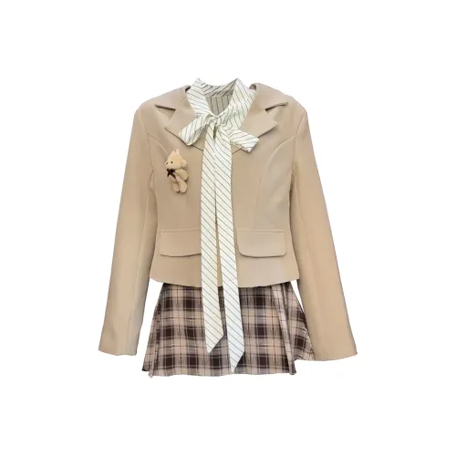 Meanalot Хаки Трёхкомпонентный Комплект Женские Юбочные Наборы