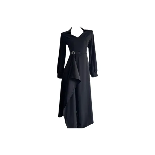 POPO.INFO Женские длинные платья с длинными рукавами