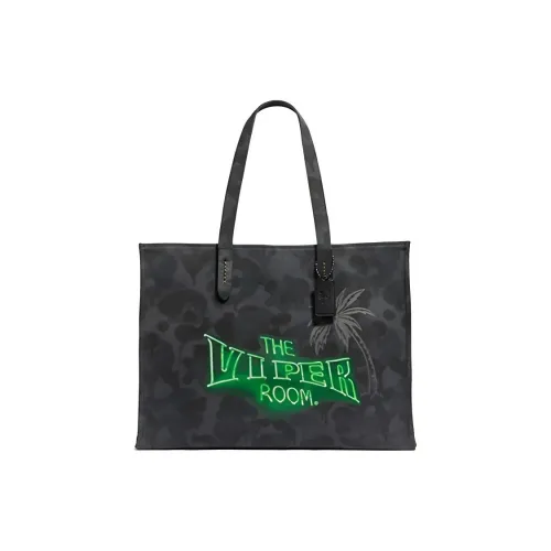 COACH The Viper ROOM Коллаборация Recycled Tote Холст с кожей Тоут Сумка Сумка для покупок Сумка на плечо Большая